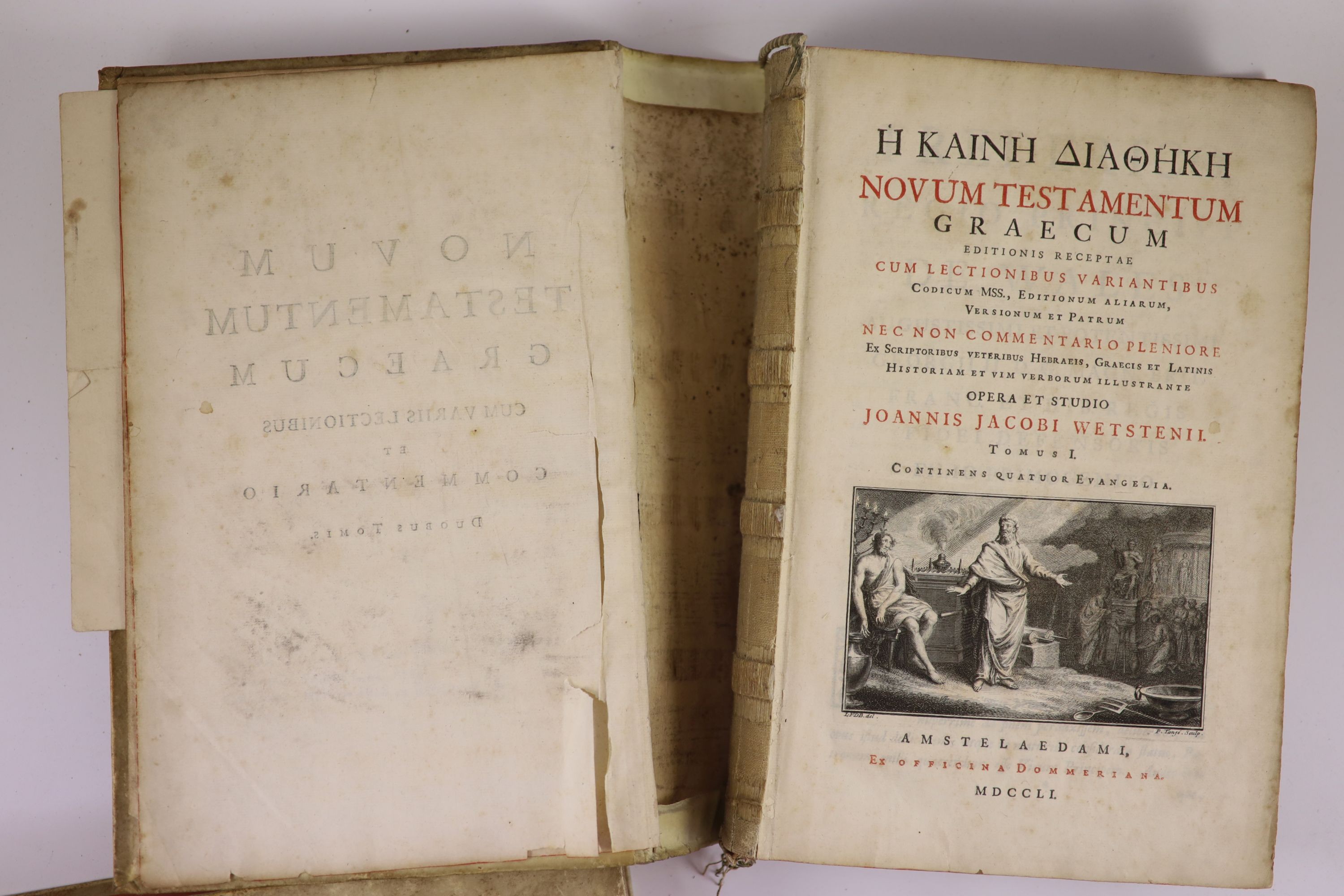 [Holy Bible. Gk. Title] Novum Testamentum Graecum. Editionis receptae cum lectionibus variantibus ... opera et studio Joannis Jacobi Wetstenii.